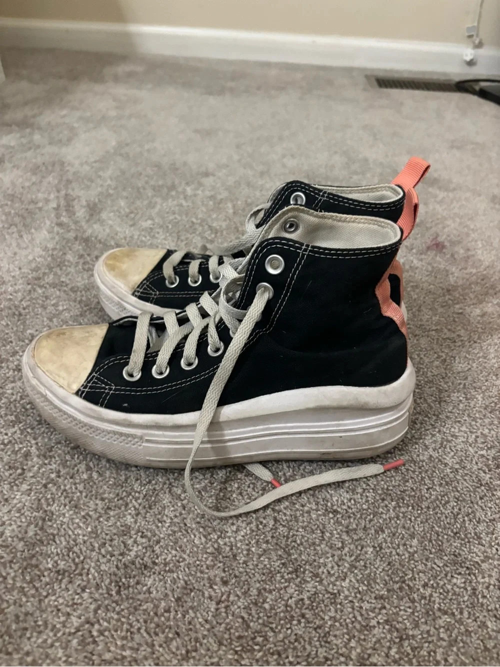 Women’s Black Canvas High-Top Sneakers with White Soles